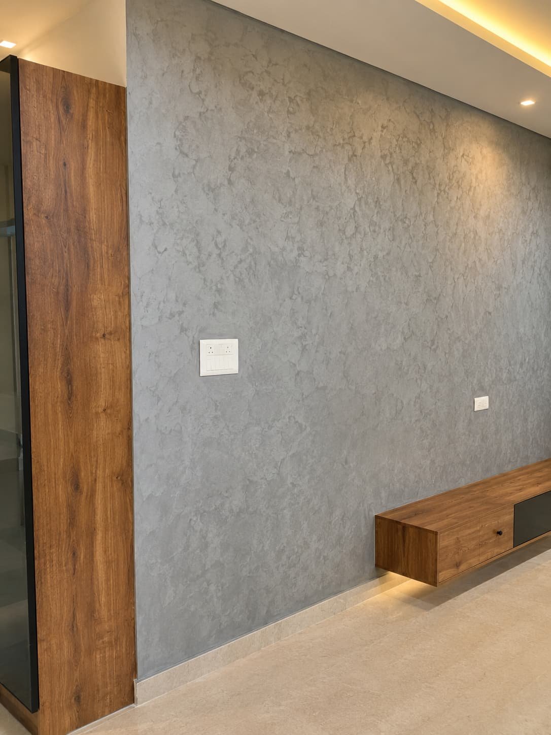 Modern grey decorative texture feature wall in Hyderabad