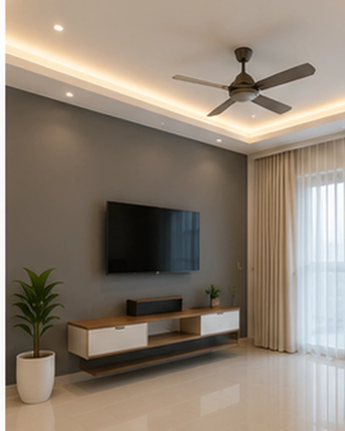Representative modern living room interior painting visual in Hyderabad