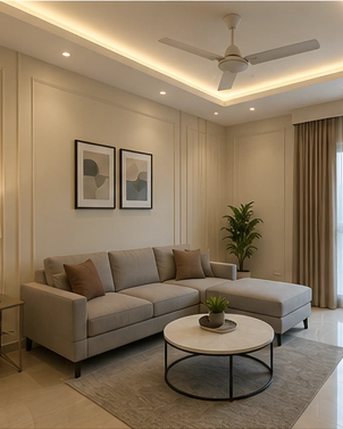 Representative living room visual for interior painting services Hyderabad