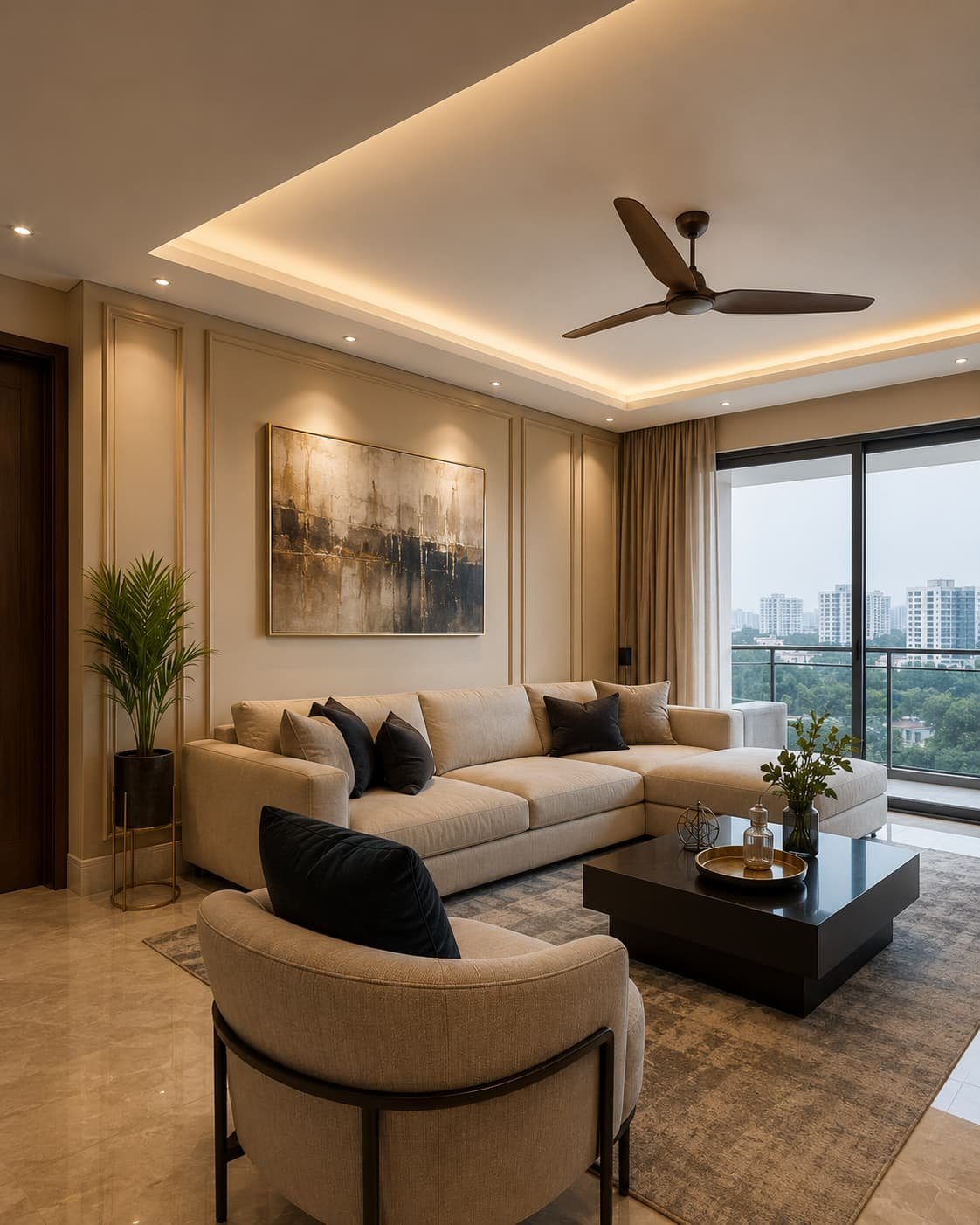 Completed living room painting by Limra Painters in Gachibowli Hyderabad