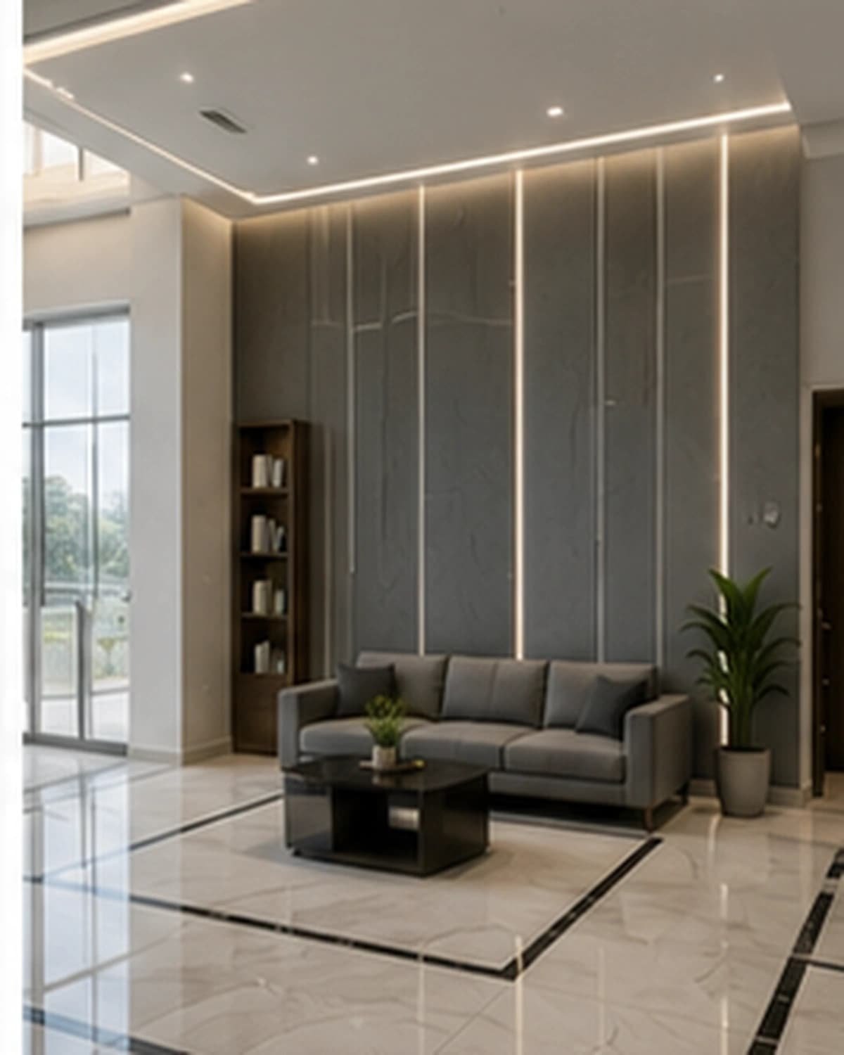 Commercial lobby painting completed in Madhapur Hyderabad
