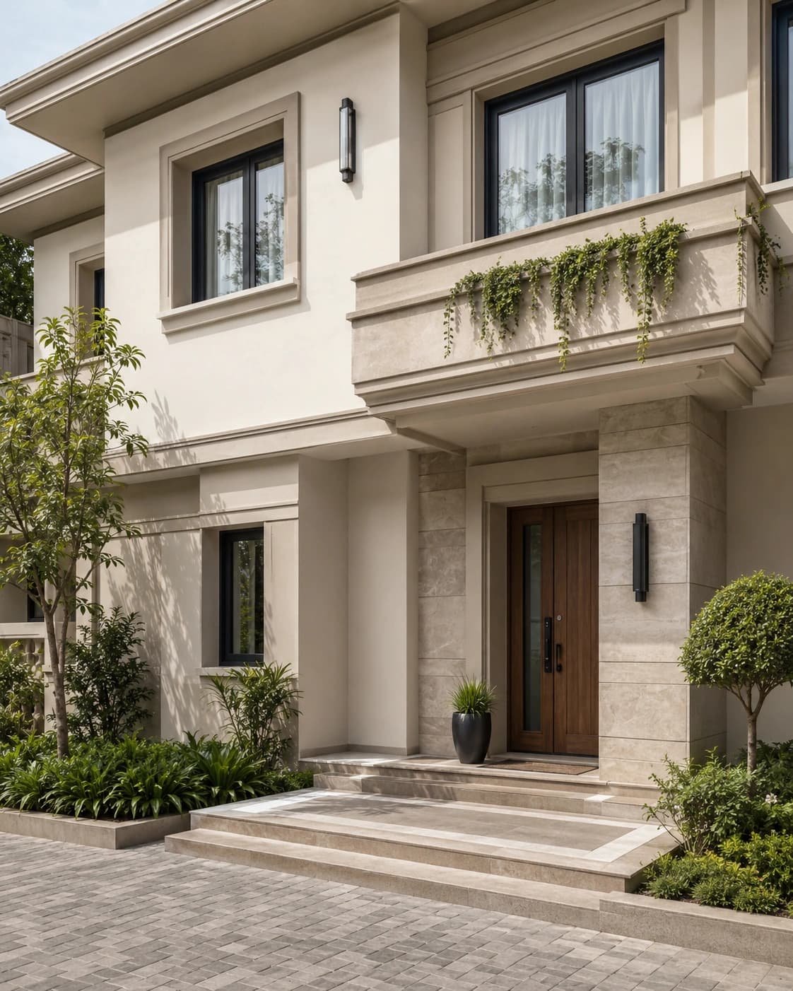 Exterior house paint colour palette with warm neutral shades in Attapur Hyderabad