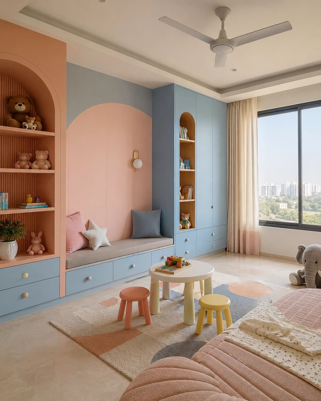 Pastel children room paint colour palette in Kukatpally Hyderabad