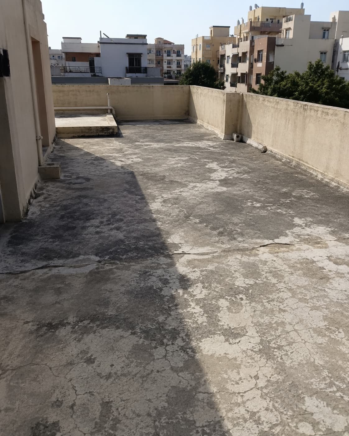 Terrace surface before protective coating in Manikonda Hyderabad