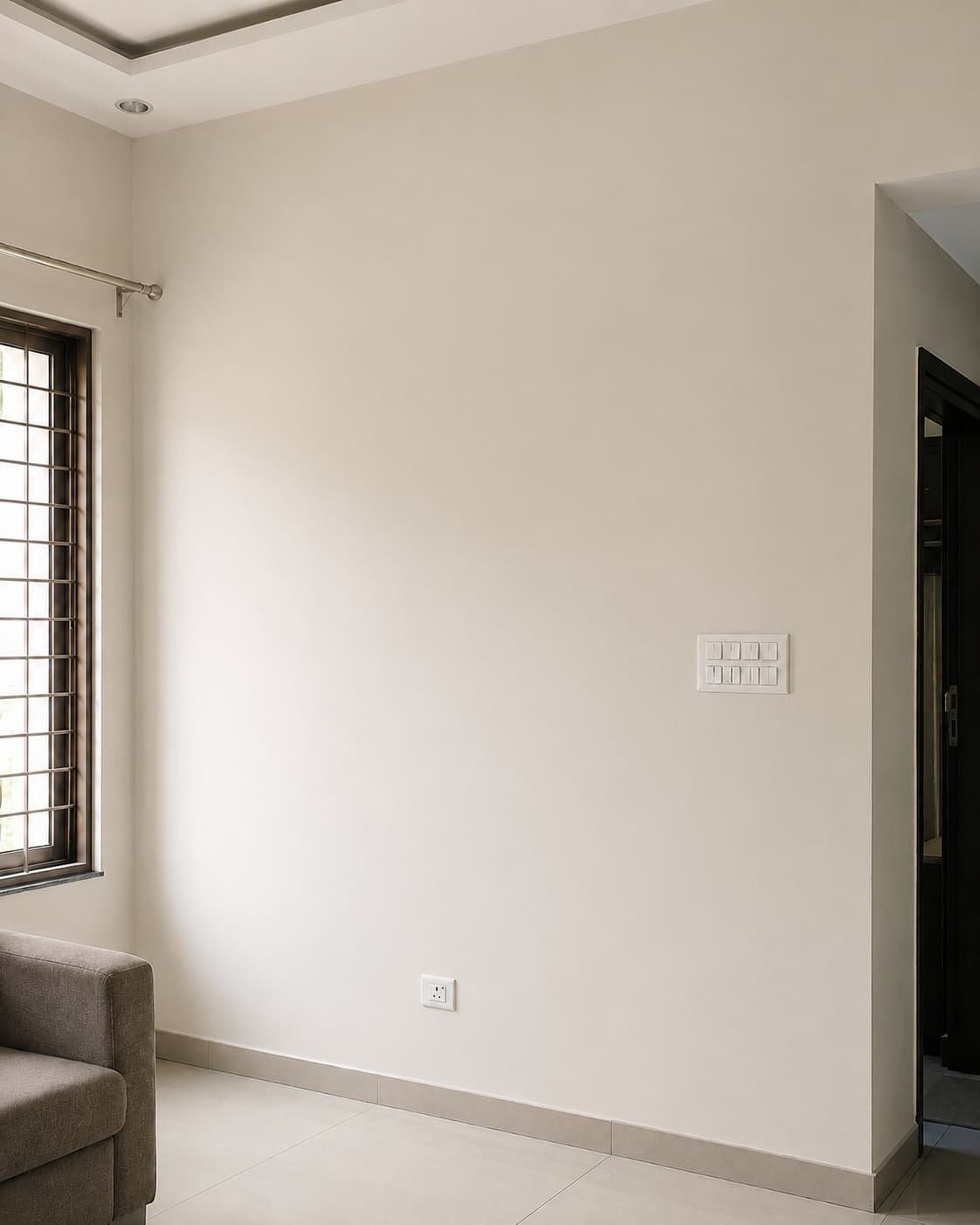 Interior wall after crack repair and finishing in Mehdipatnam Hyderabad
